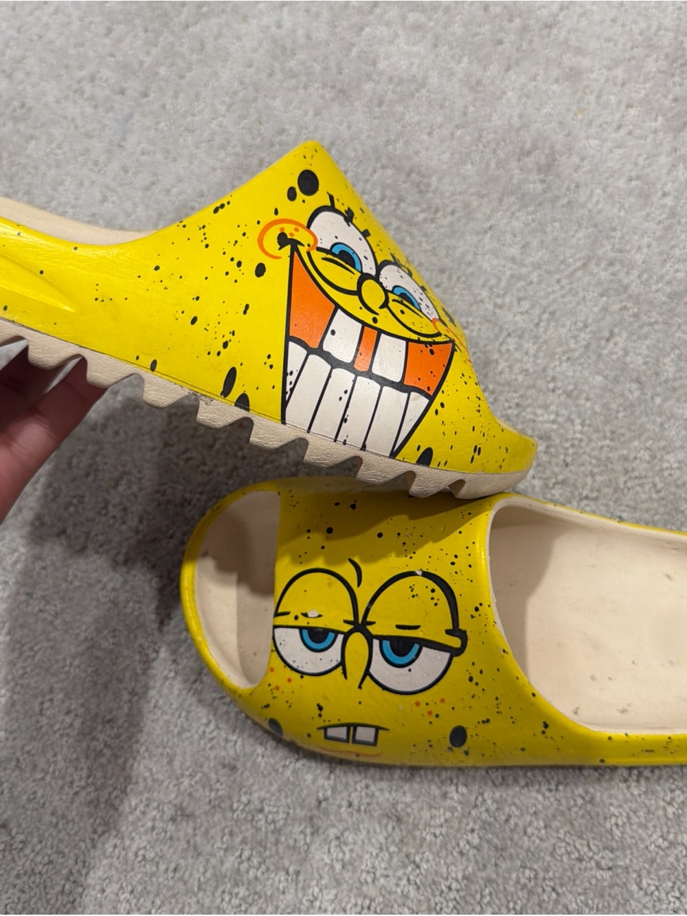 Yeezy Kids Yellow SpongeBob Graphic Slide Sandals